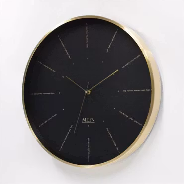 Klocka MLTN - TEXT - Guld/Svart