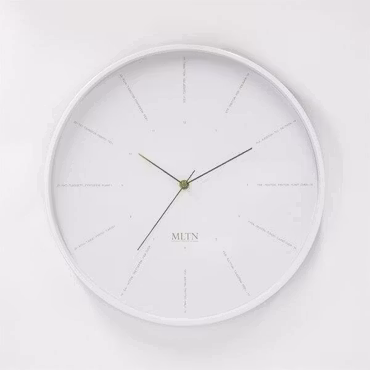 Klocka MLTN - TEXT - Vit/Vit