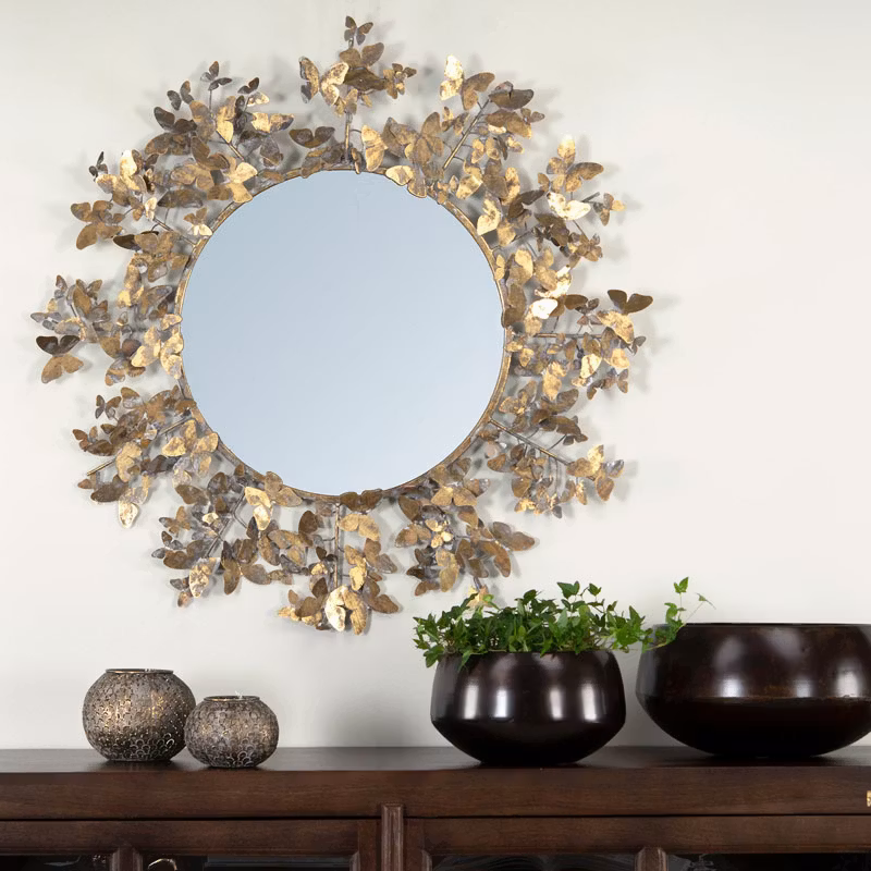 Spegel fjäril guld.brun