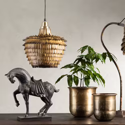 Taklampa Vilda antik mässing 30x18x32,5 cm