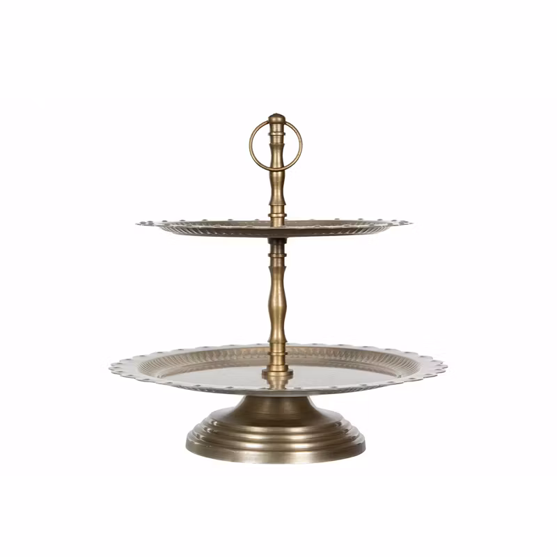 Våningsfat / kakfat Qute emalj sand