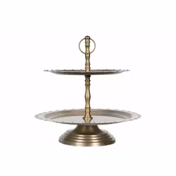 Våningsfat / kakfat Qute emalj sand