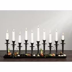 Ljusbricka brun/svart 70x12x20 cm