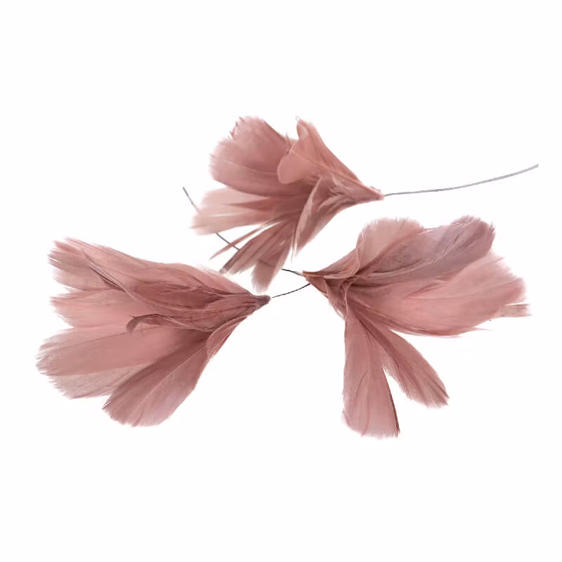 Fjäder Trådad Blom Gammelrosa 12 pack