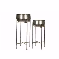 Piedestal Grönska Antik Silver