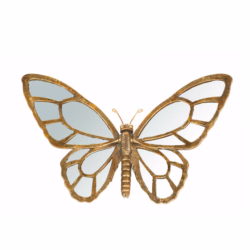 Spegel Fjäril Guld Poly 34x21x6cm