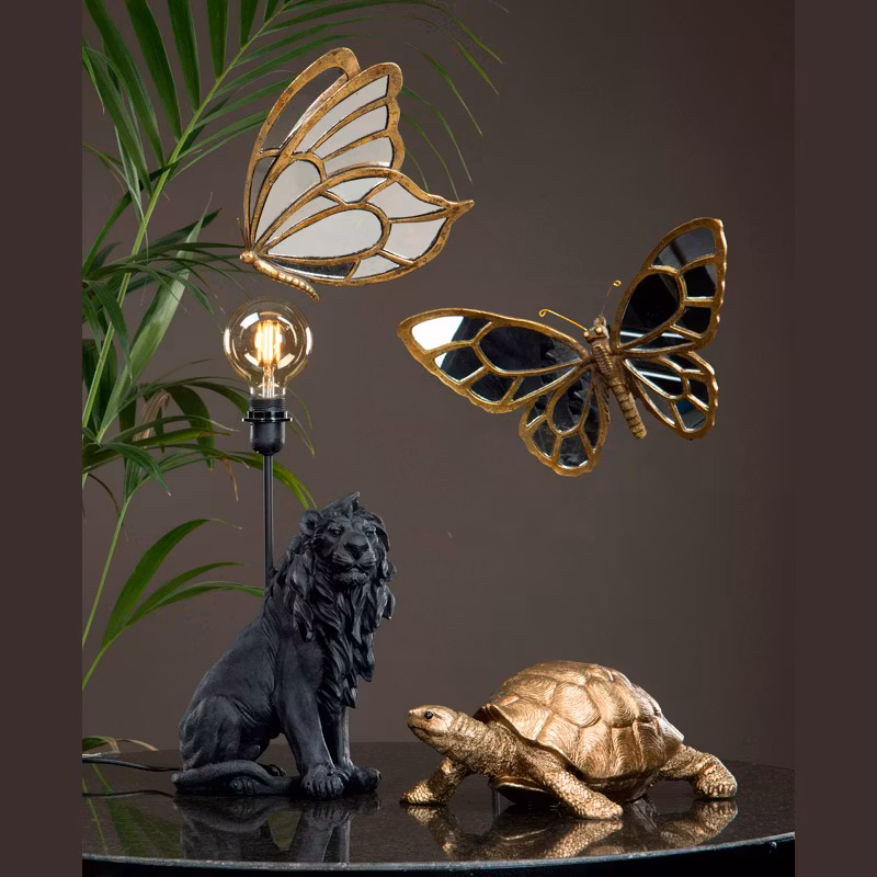 Spegel Fjäril Guld Poly 34x21x6cm