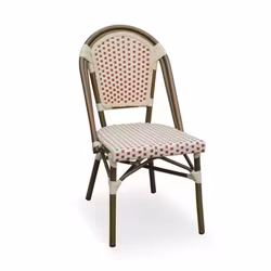 Utomhus stol Paris IV creme-vinröd