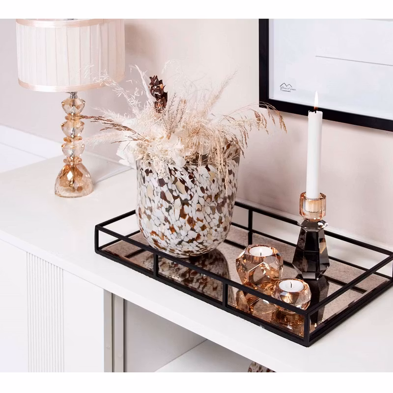 Vintage svart bricka liten