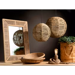 Taklampa Rund Jute Ø40cm