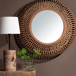 Spegel Net Bambu Ø80x11 cm