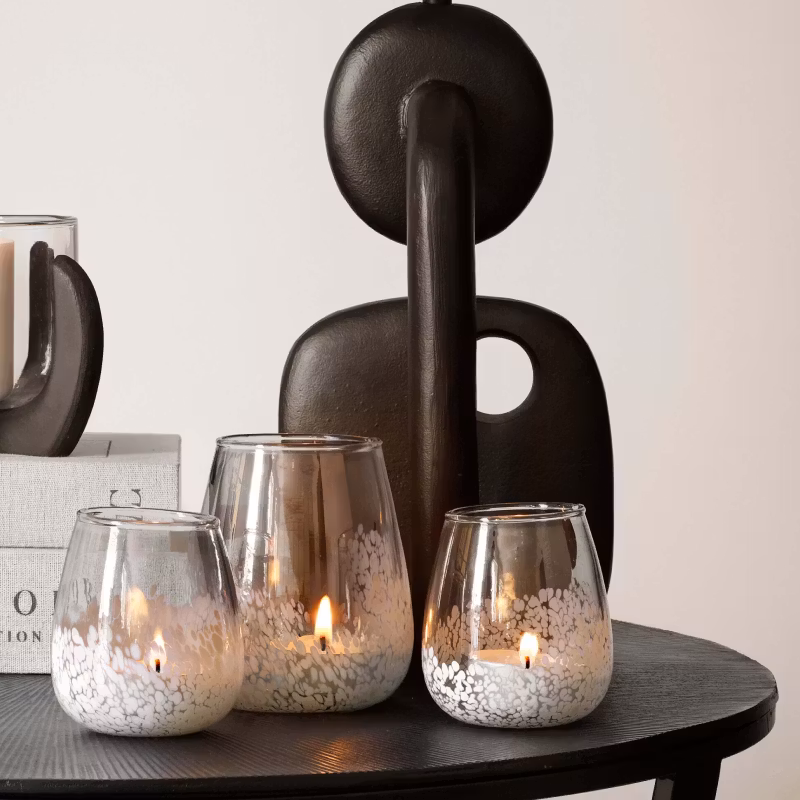 Ljuslyktor i glas 11x13cm