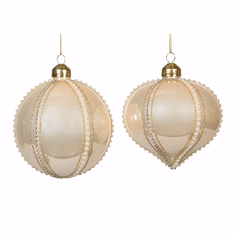 Glaskula Estelle Champagne Mix Ø10cm 2-pack