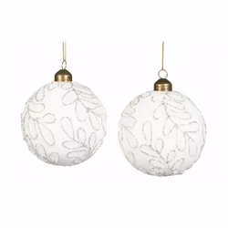 Glaskula Snö Vit Mix Ø10cm