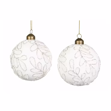 Glaskula Snö Vit Mix Ø10cm