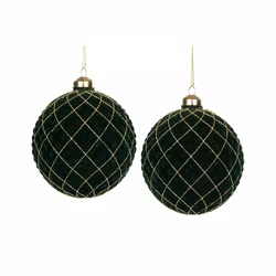 Julgranskula glaskula Velvet M.Grön 10 cm