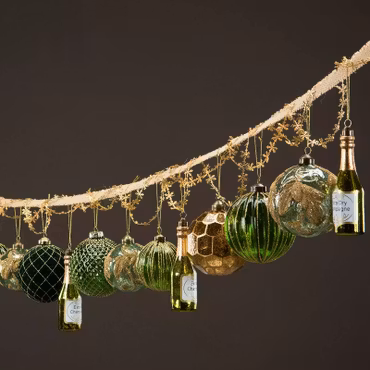 Julgranskula glaskula Mystic GrönGuld 10 cm