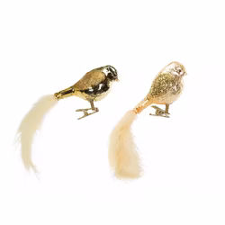 juldekoration Fågel Clip glas guld Mix