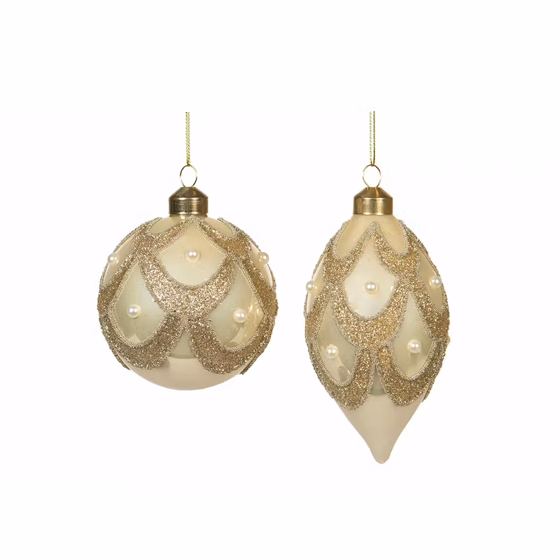 Julgranskulor Leonore Mix Ø8cm/6,5x12,5 cm, 4 pack