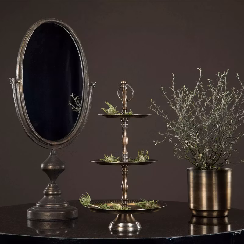 Våningsfat Rand Antik mässing 3 våningar