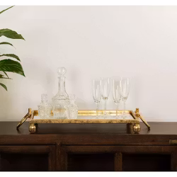 Bricka/Spegel Avlång mässing