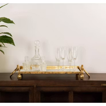 Bricka/Spegel Avlång mässing