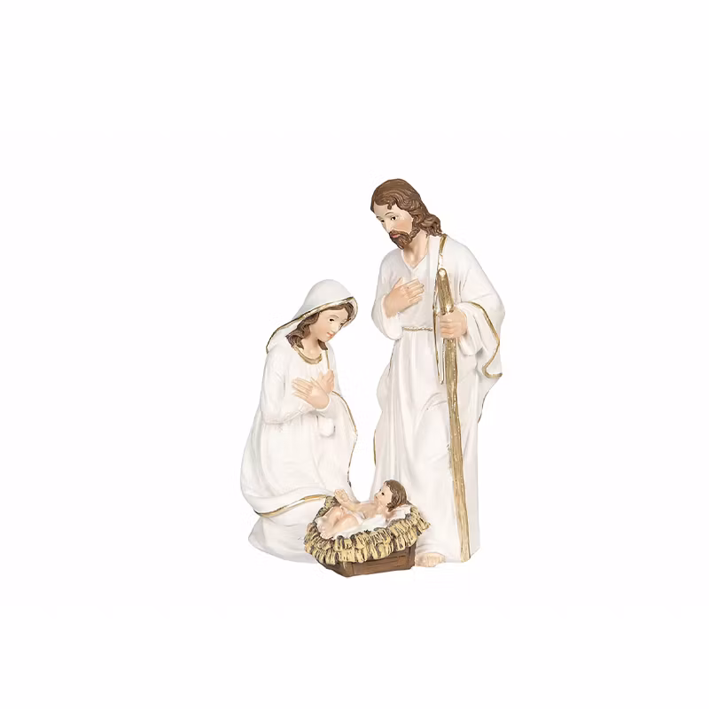 Jesus Familj vit poly 10x8x14,5 cm