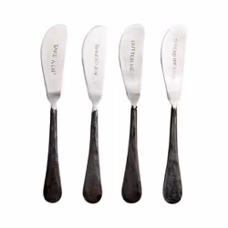 ODIN Smörkniv, set om 4, Svart/silver