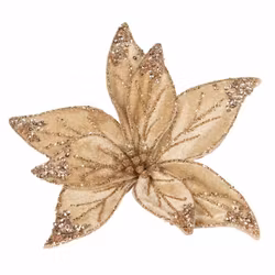 Blomma Sammet Guld Clip