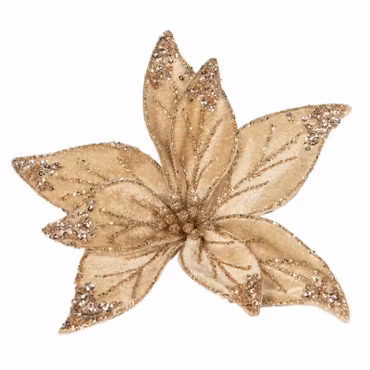 Blomma Sammet Guld Clip