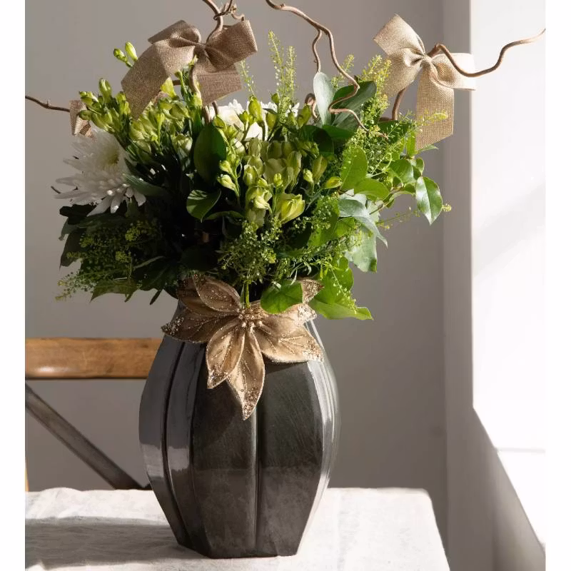 Blomma Sammet Guld Clip