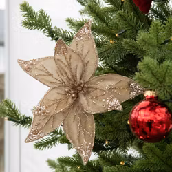 Blomma Sammet Guld Clip