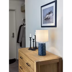 Bordslampa Bodil blå/naturvit