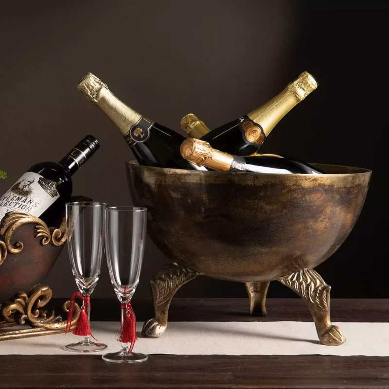 Iskylare Skål bränd mässing 38x27cm