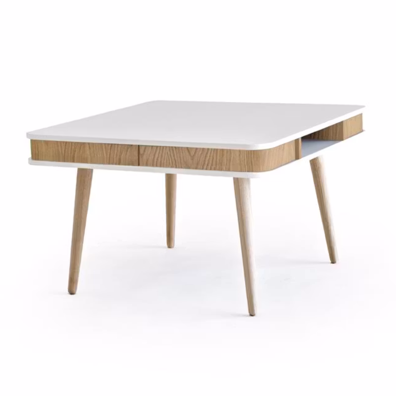 Soffbord Hugo 80×80 Vit/Ek, Ekben