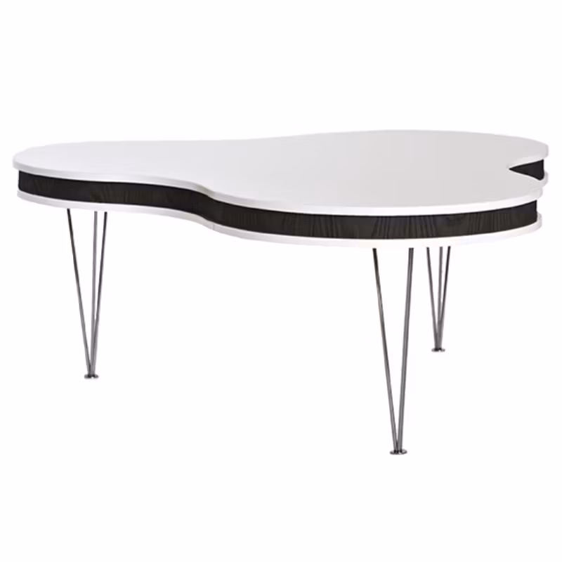 Soffbord Hugo Treklöver Vit/Svart, Kromben