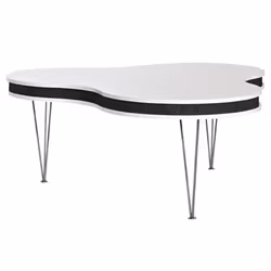 Soffbord Hugo Treklöver Vit/Svart, Kromben