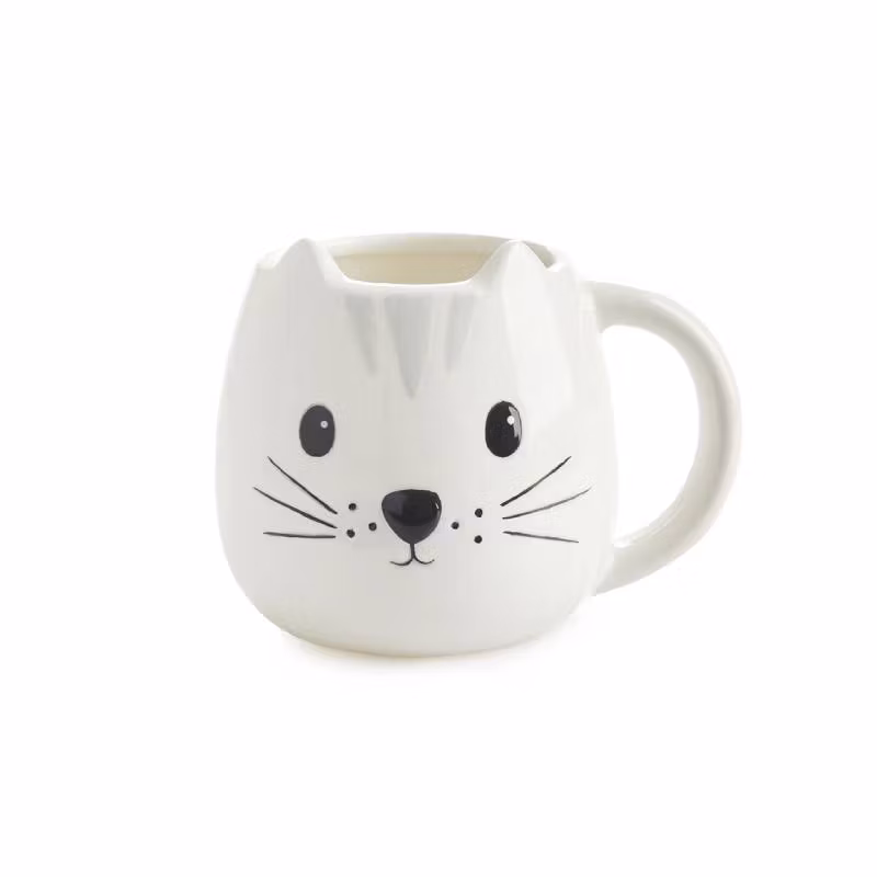 Mugg i keramik Kitty, Vit