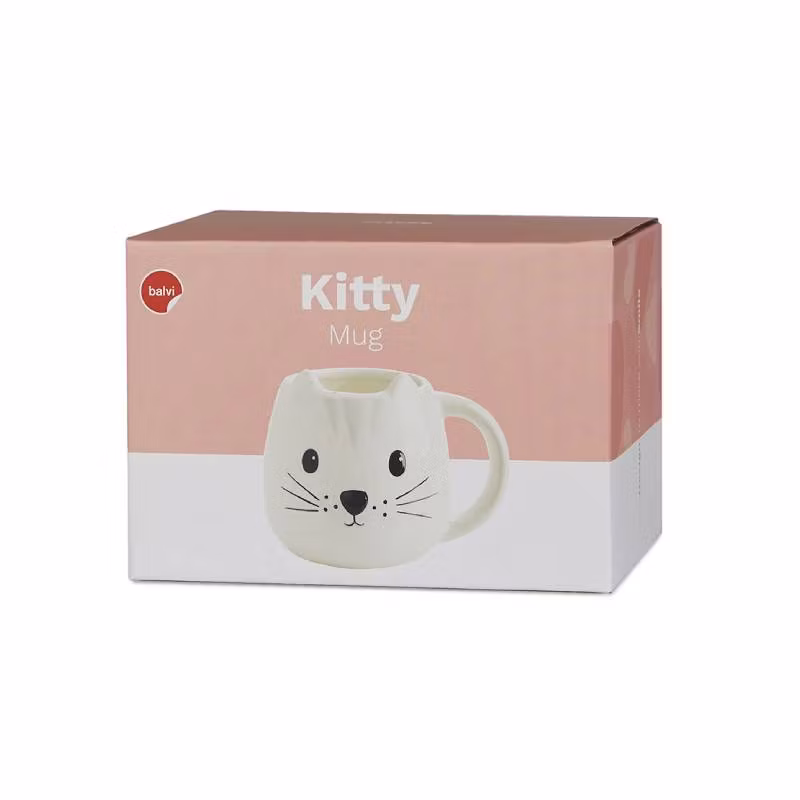 Mugg i keramik Kitty, Vit