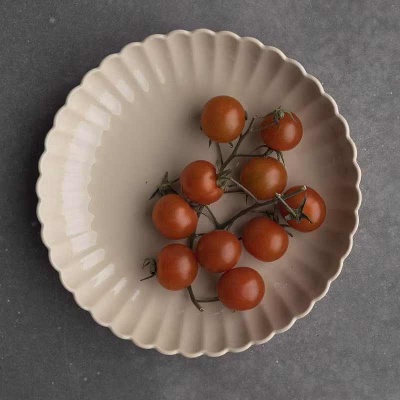 Djup tallrik Flora Beige