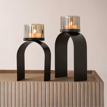 Ljuslykta Haverhill set/2 matt svart