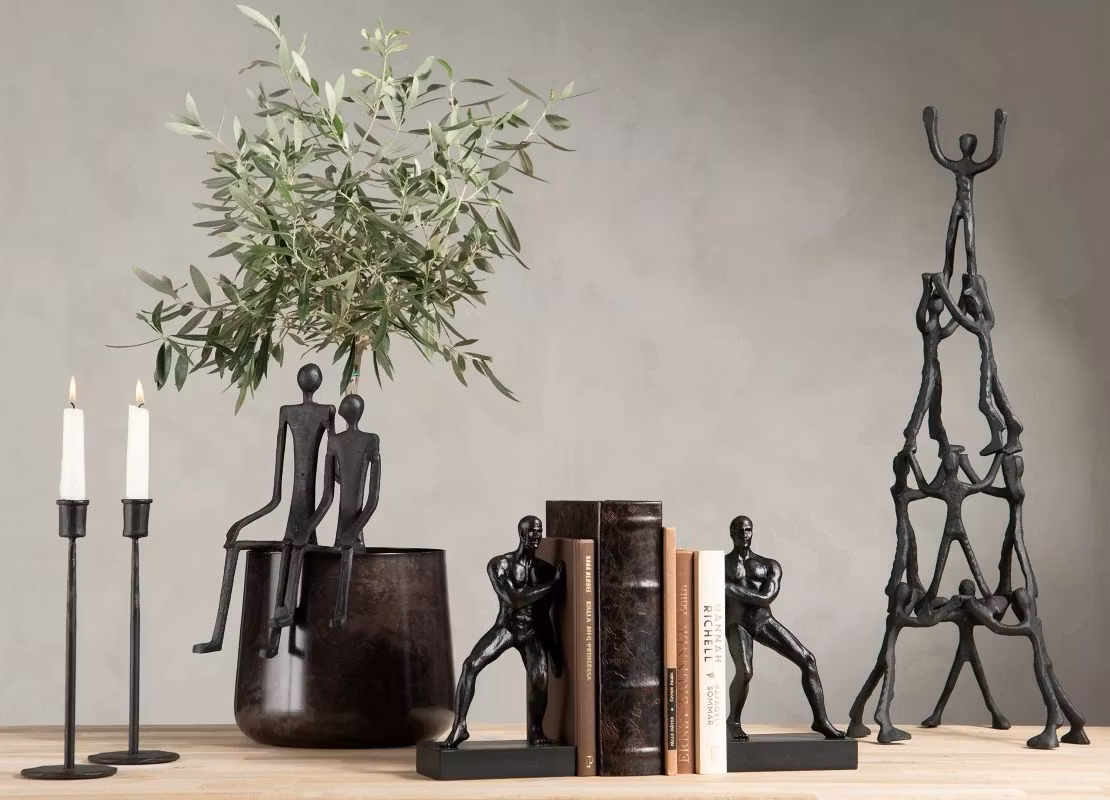 Bokstöd Män Svart Poly