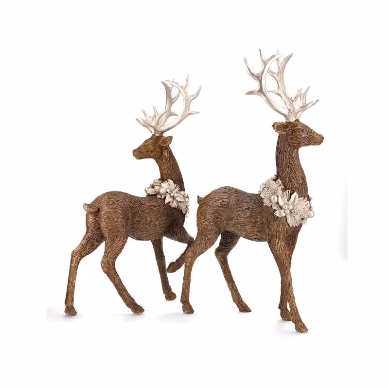 Dekoration Hjort Med Guldkrans Mix