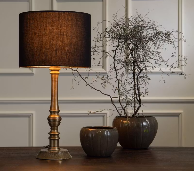 Lampfot Antik Mässing Olive