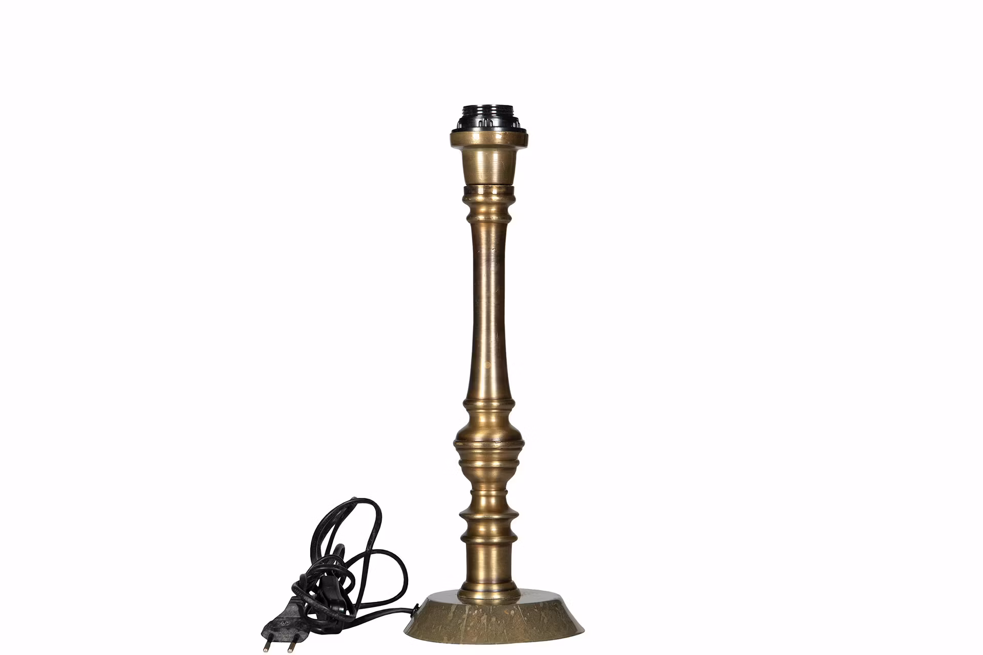 Lampfot Antik Mässing Olive