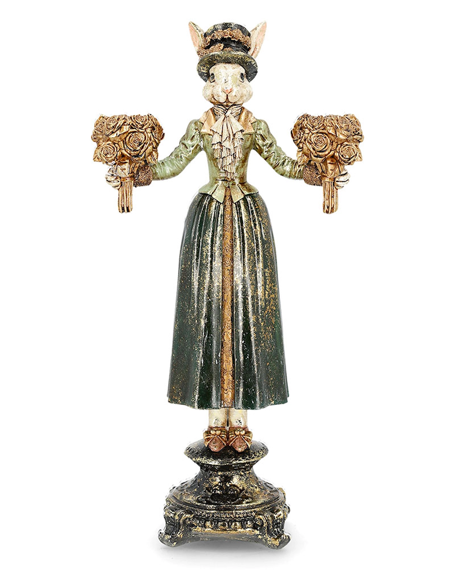 Ljusstake Fru Kanin Grön