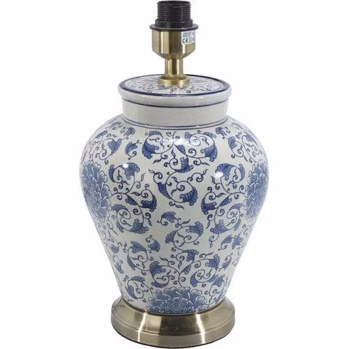 Fang Hong Lampfot Vit/Blå 38cm