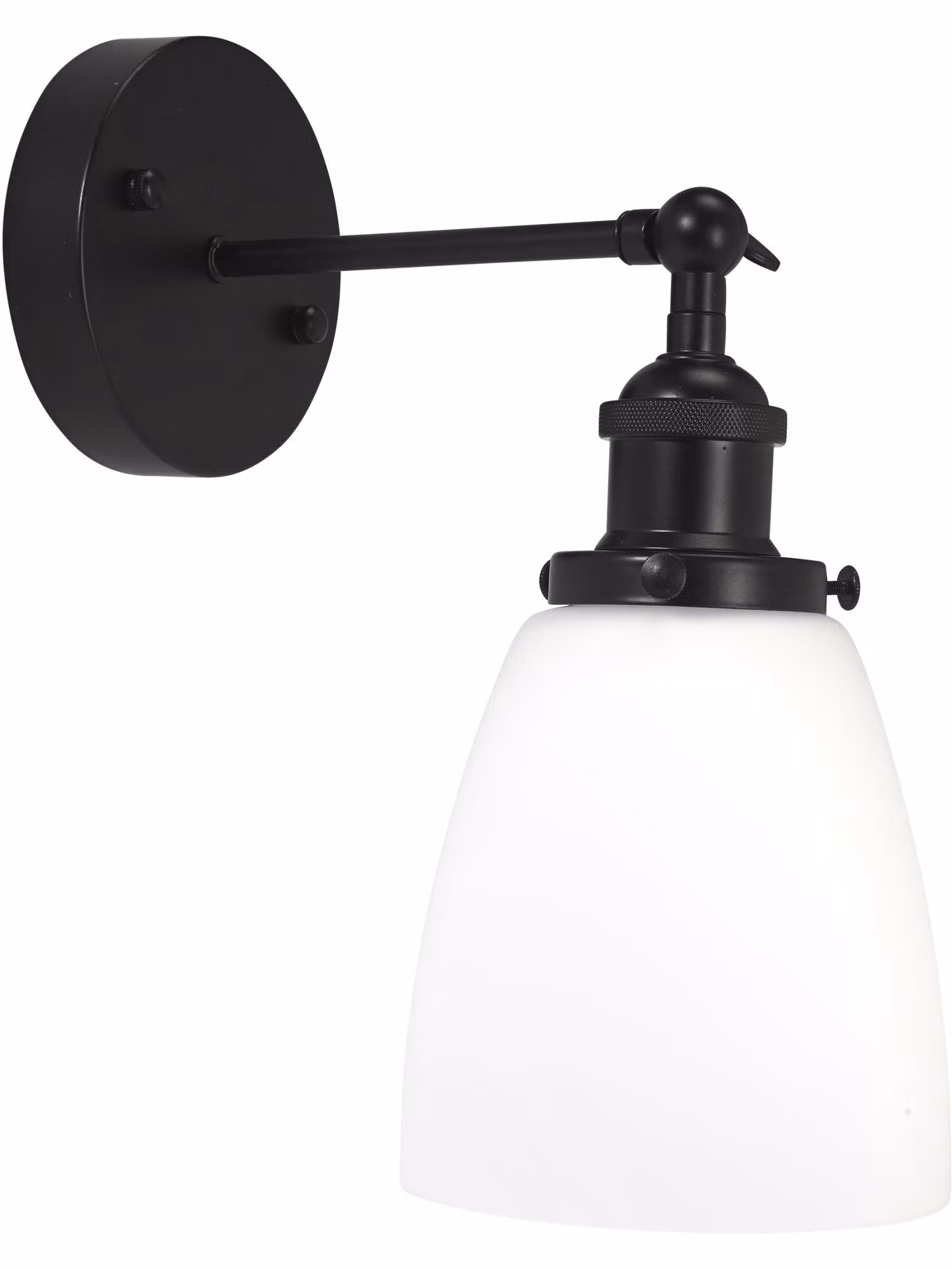 Kappa vägglampa – Svart, Opal 14cm – White