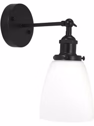 Kappa vägglampa – Svart, Opal 14cm – White