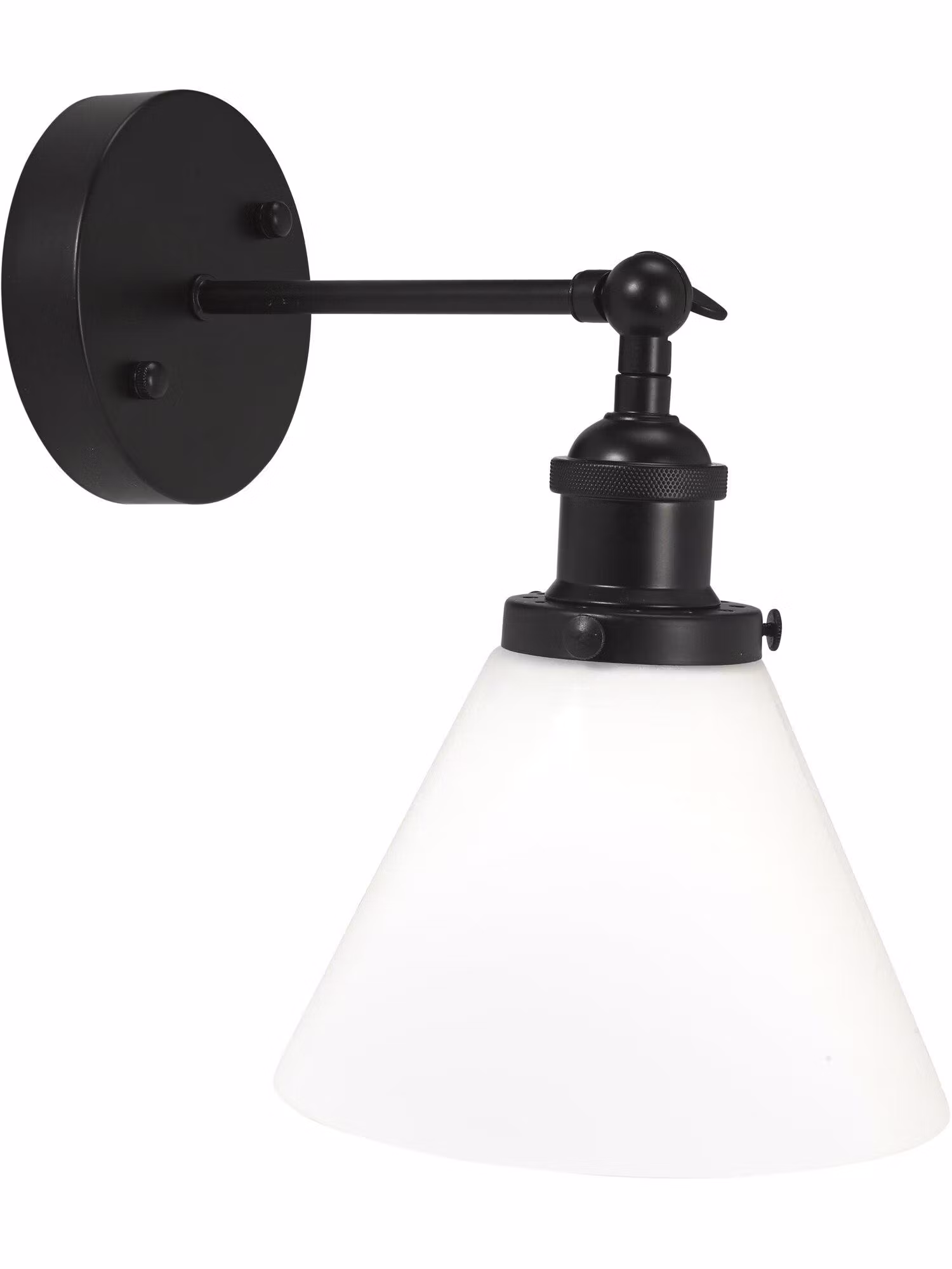 Lambda vägglampa – Svart, Opal 18cm – White